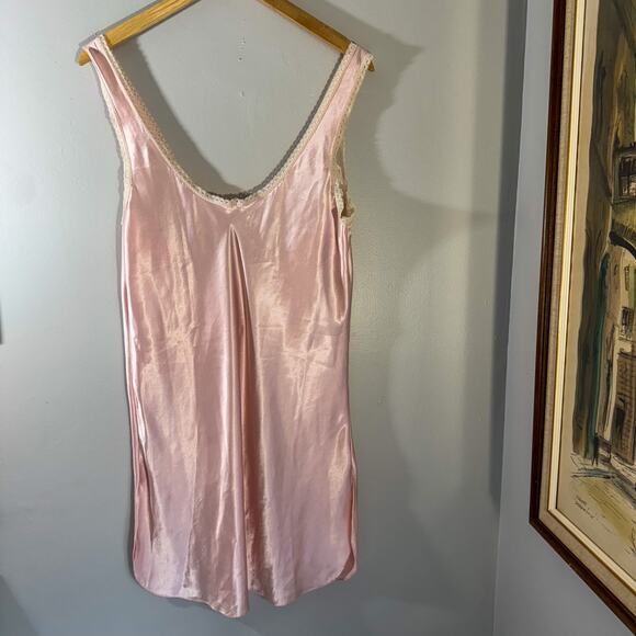 California Dynasty Pink Satin Slip Dress Large | Coquette Angelcore Pinup - Picture 4 of 7